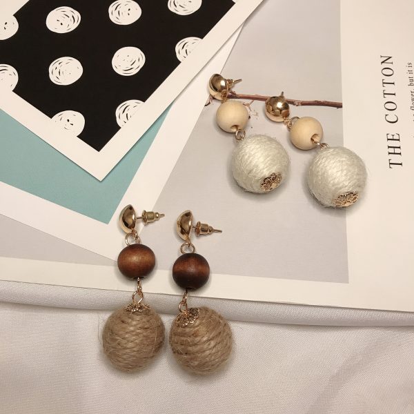 Rope Ball Weaving Earring - Syeolli Collection